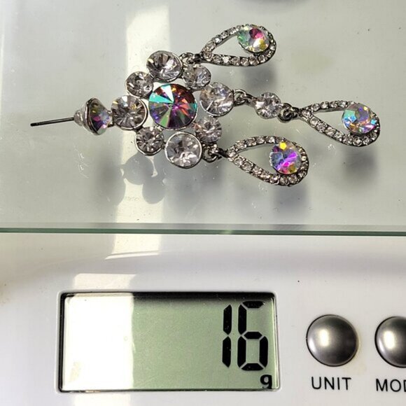 Aurora Borealis Crystal Earrings - Picture 10 of 10